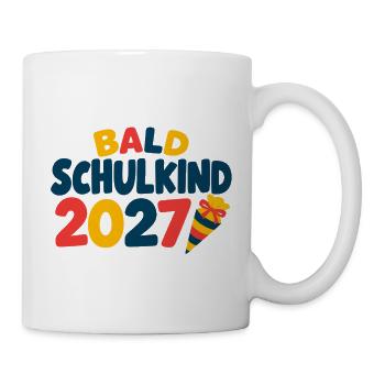 Bald Schulkind 2027 - Tasse - Weiß - Rechts