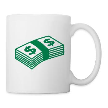 Money dollars B&W - Tasse - Weiß - Rechts
