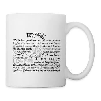 157 Family Rules - Tasse - Weiß - Rechts