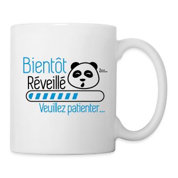 Bientôt reveillé Panda humour citations - Mug blanc - blanc - Droite