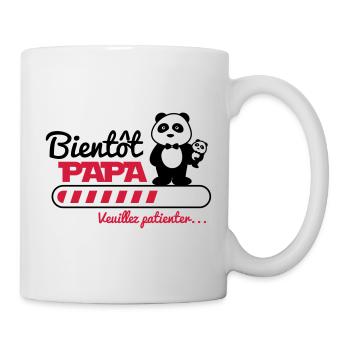 bientôt papa - Futur père - Panda - Mug blanc - blanc - Droite