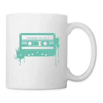RETRO-KASSETTE in türkis - Tasse - Weiß - Rechts