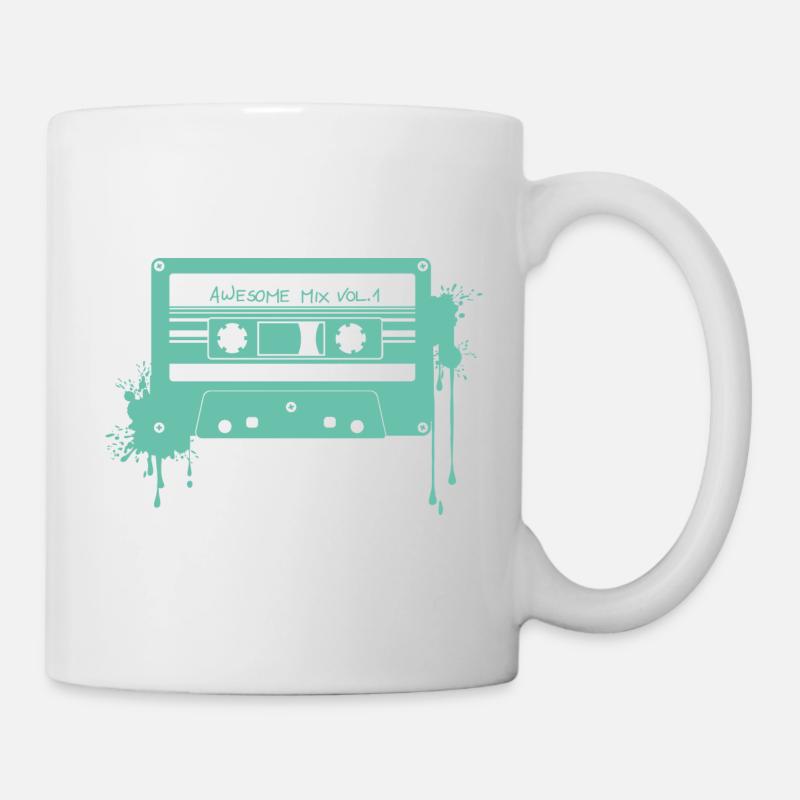 RETRO CASSETTE in turquoise - Mug - white