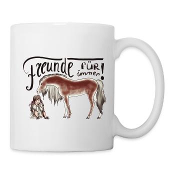Kind und Haflinger Pferdchen - Tasse - Weiß - Rechts