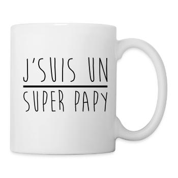 j'suis un super papy , cadeau grand-père - Mug blanc - blanc - Droite