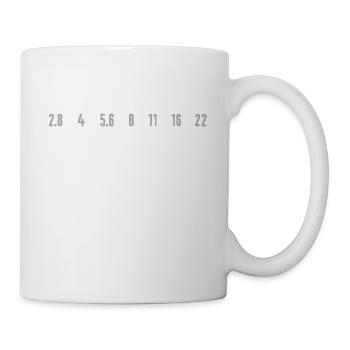 Blende Objektiv grau - Tasse - Weiß - Rechts
