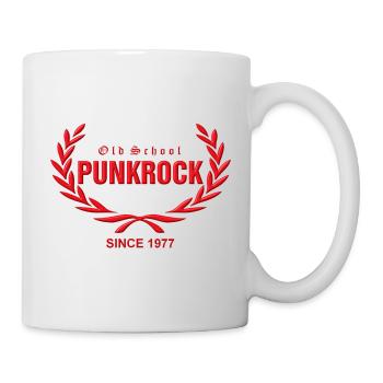 Old School Punkrock Since 1977 (roter Druck) - Tasse - Weiß - Rechts