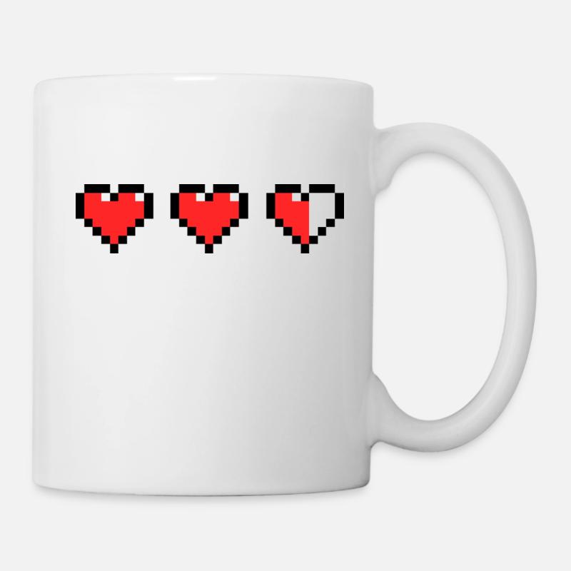 Pixel Herz - Tasse - Weiß