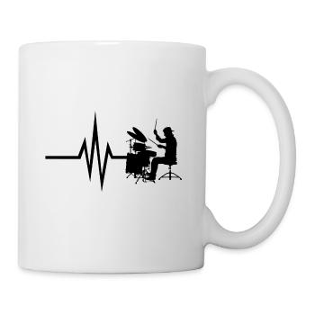 Mon cœur bat pour les percussions - Drum Instrument - Mug blanc - blanc - Droite
