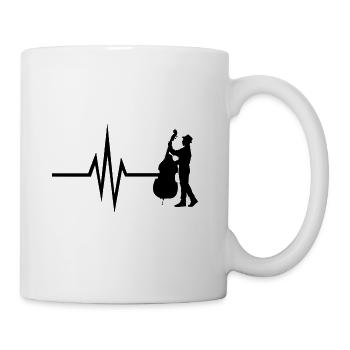 Mon cœur bat pour le double instrument basse basse - Mug blanc - blanc - Droite