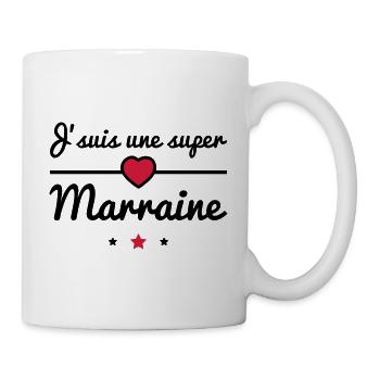 J'suis une super marraine, cadeau marraine - Mug blanc - blanc - Droite