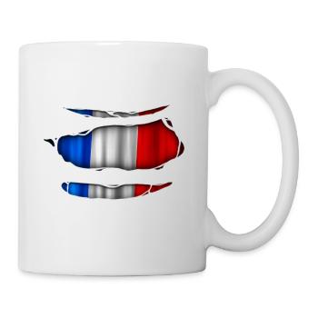 Frankreich Flagge Aufgerissen 017 - Tasse - Weiß - Rechts