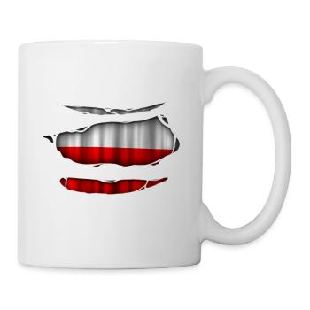 Poland flag torn 017 - Mug - white - Right