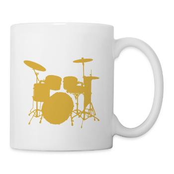 Batteur de Pop Art. Kit de percussions Cadeaux Rock 'N' Roll - Mug blanc - blanc - Droite