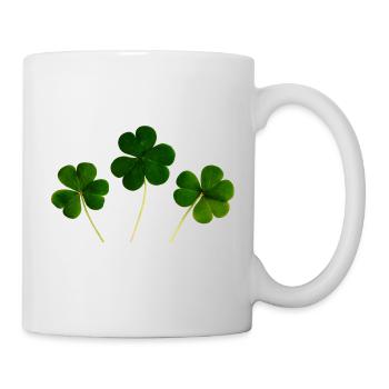 kleeblatt glueck shamrock luck four leaf clover32 - Tasse - Weiß - Rechts