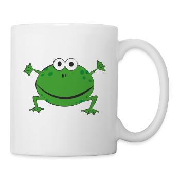 Lustiger grüner Frosch - Tasse - Weiß - Rechts