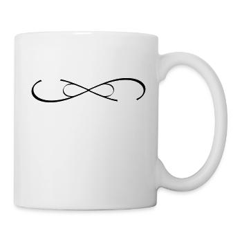 personalisierbar Doppel Infinity Symbol mit Namen - Tasse - Weiß - Rechts
