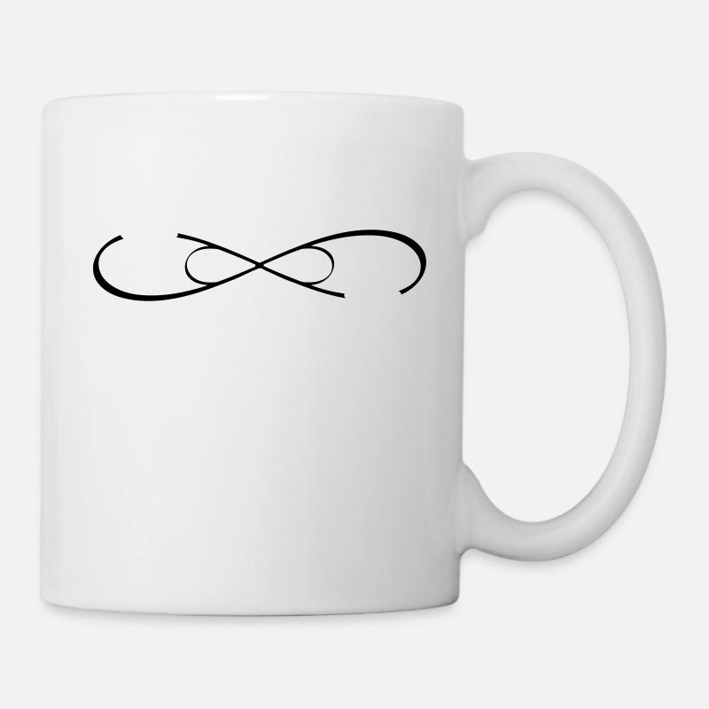 personalisierbar Doppel Infinity Symbol mit Namen - Tasse - Weiß