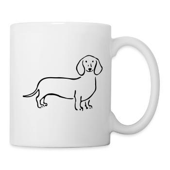 Dackel - Tasse - Weiß - Rechts