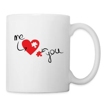 me and you heart, valentines day, love, present - Mug - white - Right