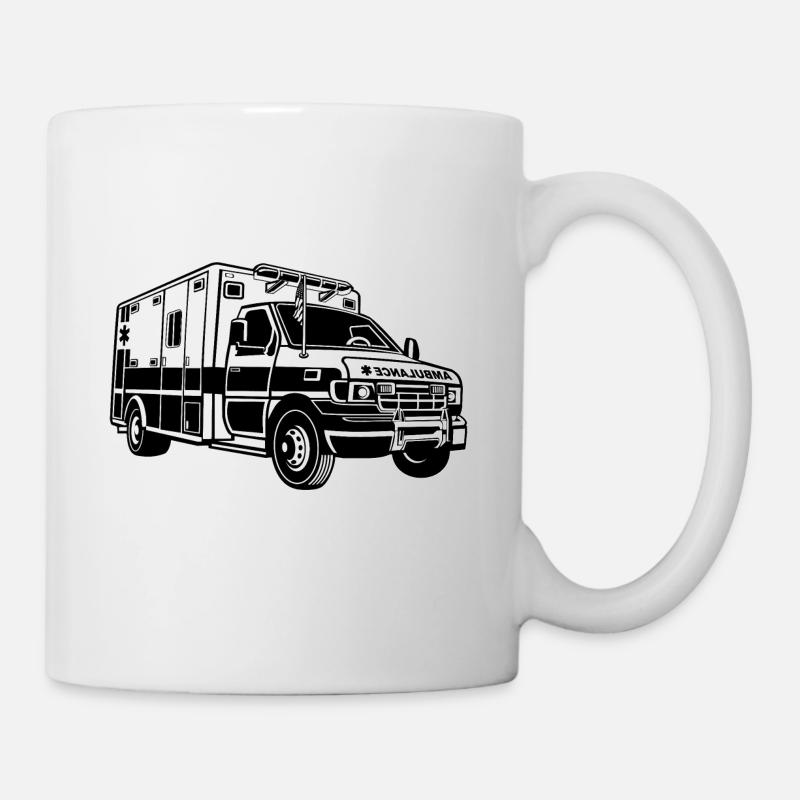 Ambulance / Ambulance 01_schwarz blanc - Mug blanc - blanc