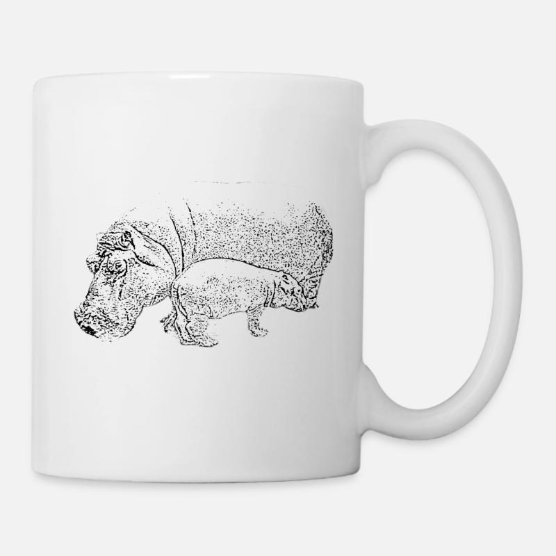 hippopotame - Mug blanc - blanc