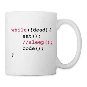 While dead - eat sleep code repeat if coding - Mug - white - Right