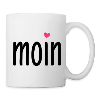 Moin Herz - norddeutscher Gruß - zweifarbig - Tasse - Weiß - Rechts
