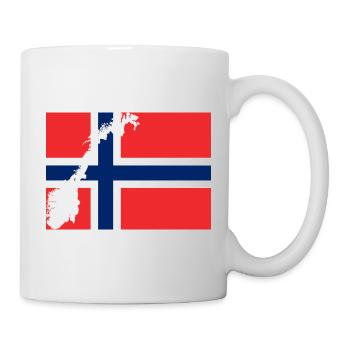 Norges Flagg - Tasse - Weiß - Rechts