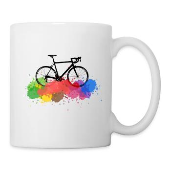 Rennrad Farbkleckse - Tasse - Weiß - Rechts
