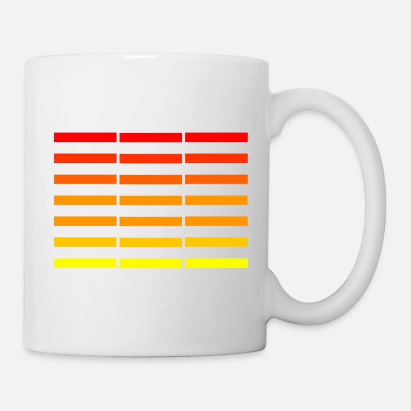rot-gelbe Balken - Tasse - Weiß
