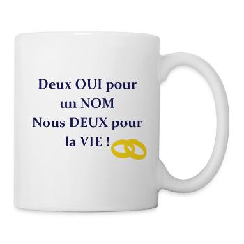 t_shirt_mariage_deux_oui_pour_un_nom - Mug blanc - blanc - Droite