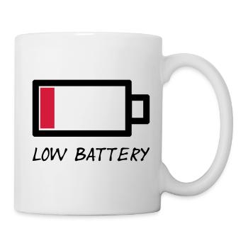 batterie faible - vecteur épuisé par batterie faible - Mug blanc - blanc - Droite