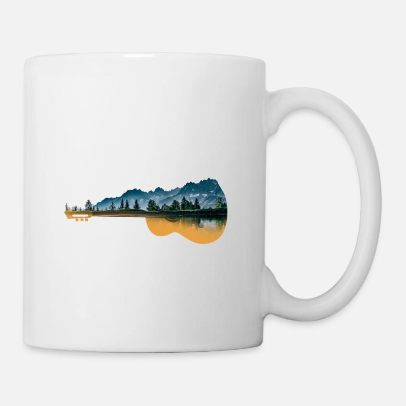 guitare/forêt - Mug blanc - blanc