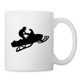 Moto neige ou scooter des neiges. - Mug blanc - blanc - Droite