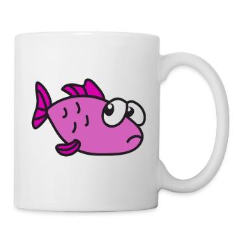 Poisson cool mignon drôle - Mug blanc - blanc - Droite