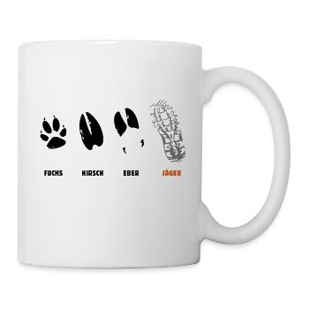 Renard, cerf, sanglier, chasseur, pas, piste - Mug blanc - blanc - Droite
