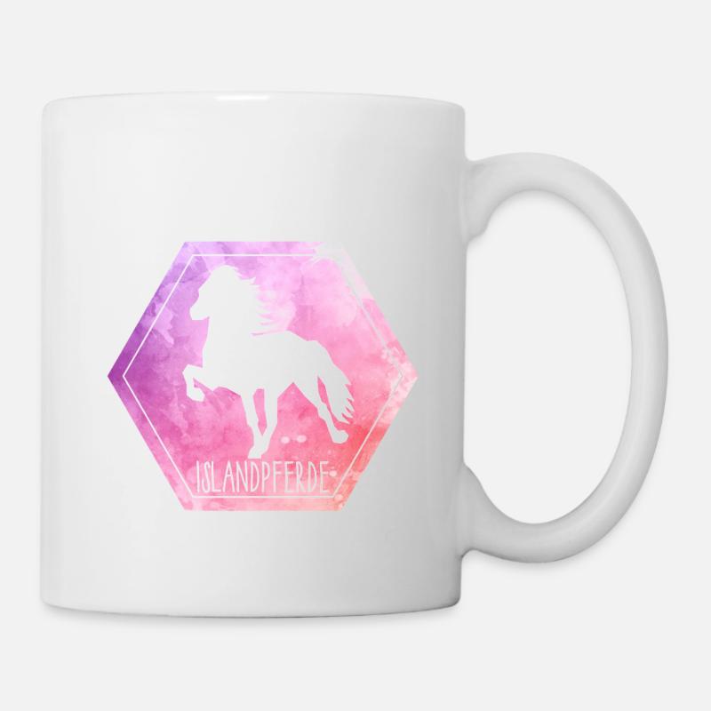 Islandpferd "Hexagon" - Tasse - Weiß