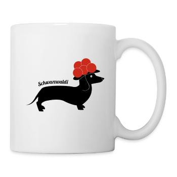 Schwarzwaldi mit schwarzer Schrift - Tasse - Weiß - Rechts