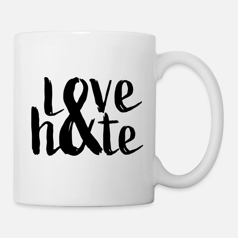 Love and hate typography - Mug - white