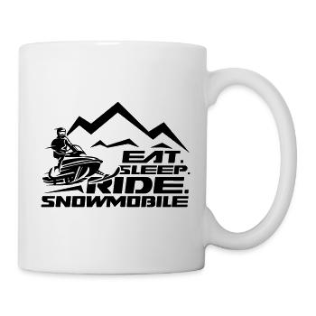 Eat Sleep Ride Snowmobile - Tasse - Weiß - Rechts