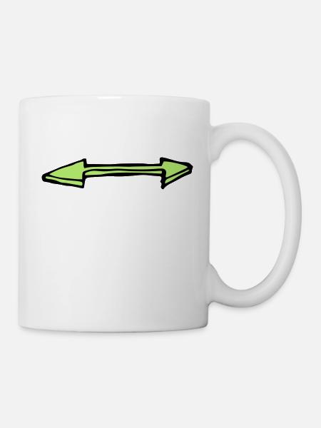 Double flèche verte à gauche et à droite - Mug blanc - blanc