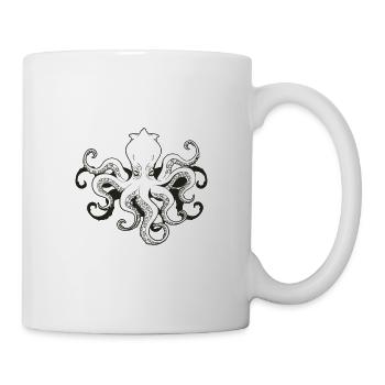 Poulpe de dessin animé - Mug blanc - blanc - Droite