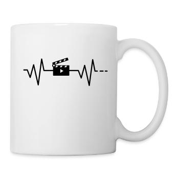 Herzschlag Filmklappe/ Movie/ Cinema/ Kino/ Film - Tasse - Weiß - Rechts
