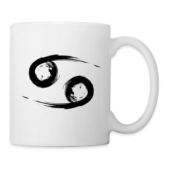 Krebs Cancer Sternzeichen Design Symbol Schwarz - Tasse - Weiß - Rechts