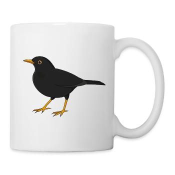 Amsel - Tasse - Weiß - Rechts