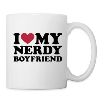 I love my nerdy boyfriend - Mug blanc - blanc - Droite