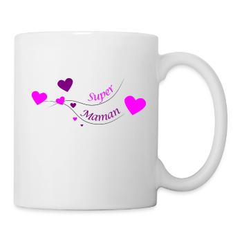 Super Maman Coeurs - Mug blanc - blanc - Droite