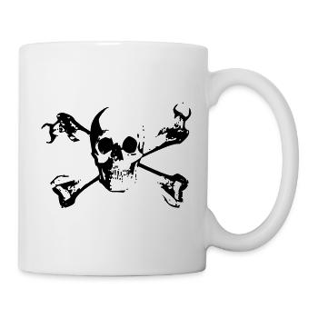 Skull Bone Skull Skeleton Skull - Mug - white - Right
