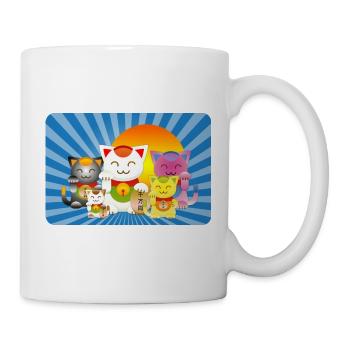 Maneki neko coloré - Mug blanc - blanc - Droite